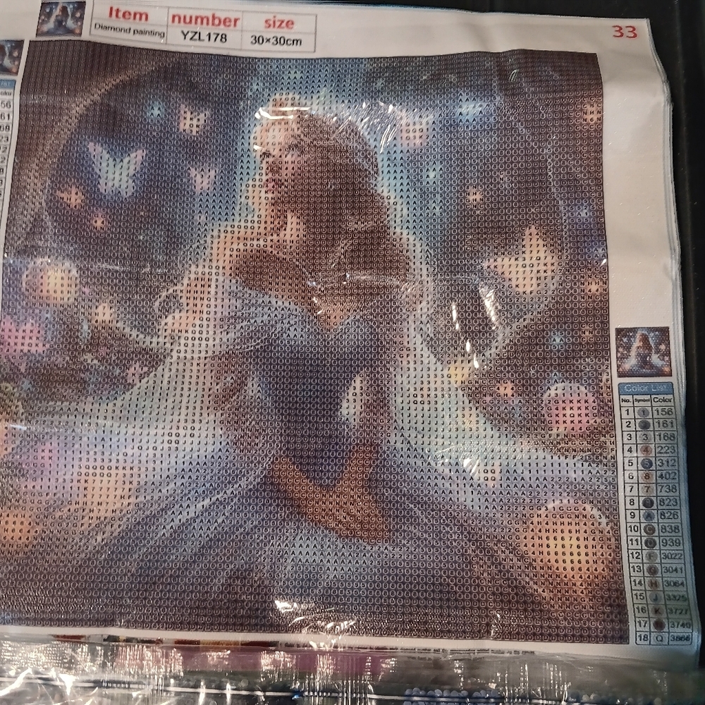 Diamond Art Painting Kit with Woman and Butterflies 30x30